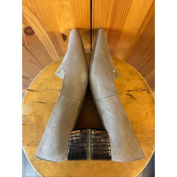 Anne Klein AK IFlex Size 8M Heels Slip-On Shoes Beige/Gray - Picture 6 of 8